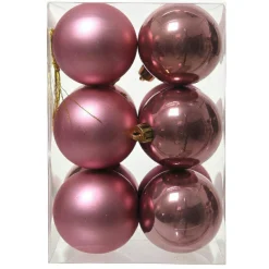 Lot de 12 boules de Noël (D60 mm) Aravis Vieux rose
