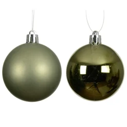 Lot de 12 boules de Noël (D60 mm) Aravis Vert romarin