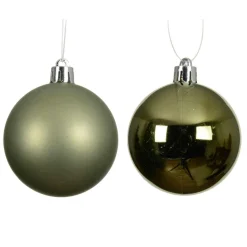 Lot de 6 boules de Noël (D80 mm) Aravis Vert romarin