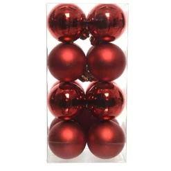 Lot de 16 boules de Noël (D40 mm) Aravis Rouge