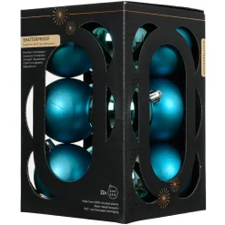 Lot de 12 boules de Noël (D60 mm) Aravis Bleu pétillant