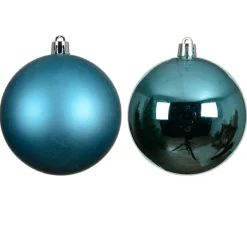 Lot de 12 boules de Noël (D60 mm) Aravis Bleu pétillant