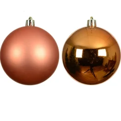 Lot de 4 boules de Noël (D100 mm) Aravis Orange