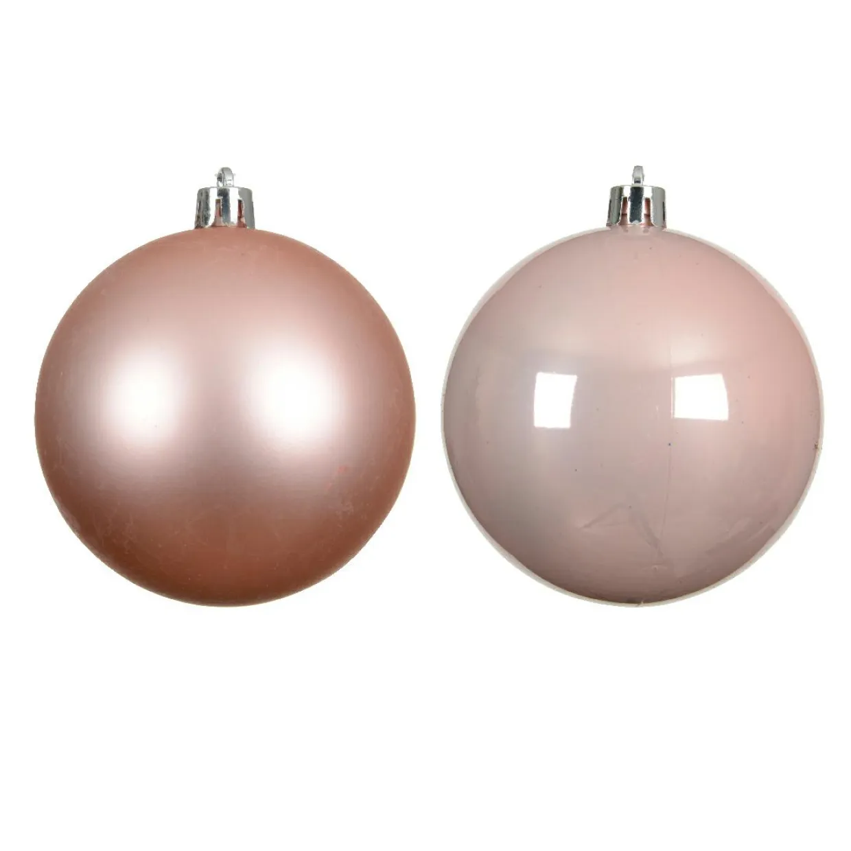 Lot de 4 boules de Noël (D100 mm) Aravis Rose poudré