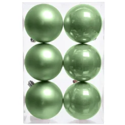 Lot de 6 boules de Noël (D80 mm) Aravis Vert thé matcha