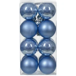 Lot de 16 boules de Noël (D40 mm) Aravis Bleu ciel