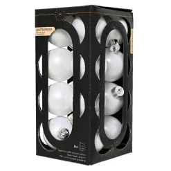 Lot de 16 boules de Noël (D40 mm) Aravis Blanc