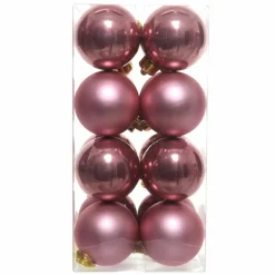 Lot de 16 boules de Noël (D40 mm) Aravis Vieux rose