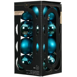 Lot de 16 boules de Noël (D40 mm) Aravis Bleu pétillant