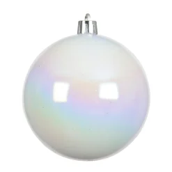 Lot de 16 boules de Noël (D40 mm) Aravis Blanc irisé