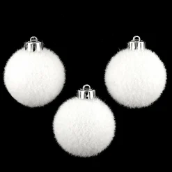 Lot de 3 boules de Noël (D60 mm) Bouba Blanc