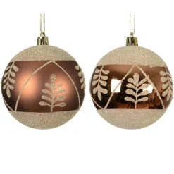 Lot de 12 boules de Noël (D80 mm) Elégance Brun café
