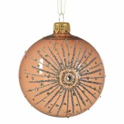 Lot de 6 boules de Noël (D80 mm) en verre Sillis Brun gingembre