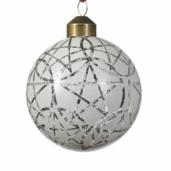 Lot de 3 boules de Noël (D80 mm) en verre Vril Blanc
