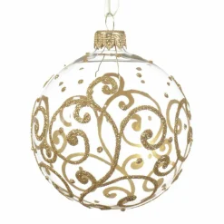 Lot de 6 boules de Noël (D80 mm) en verre Stacy