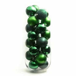 Lot de 30 boules de Noël (D80 mm) New Alpine Vert sapin