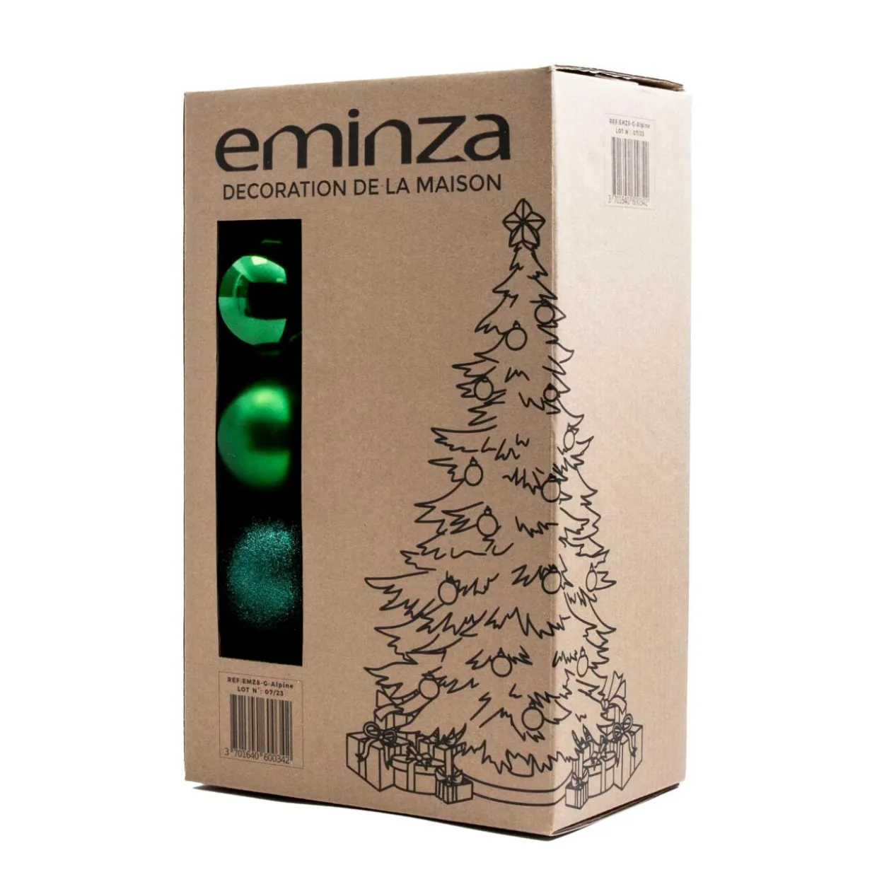 Lot de 30 boules de Noël (D80 mm) New Alpine Vert sapin