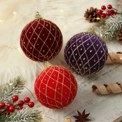 Lot de 12 boules de Noël (D80 mm) Palais Royal Multicolore