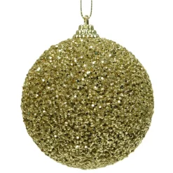 Lot de 12 boules de Noël (D80 mm) Perline Or