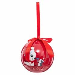 Lot de 3 boules de Noël (D75 mm) Premier Noël Rouge