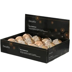 Lot de 12 Boules de Noël (D80 mm) Sequins argentés Rose