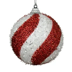 Lot de 12 boules de Noël (D80 mm) Spiralis Rouge