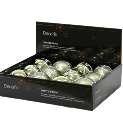 Lot de 12 boules de Noël (D80 mm) Swiss Vert romarin