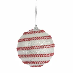 Lot de 12 boules de Noël (D80 mm) Venusa Rouge