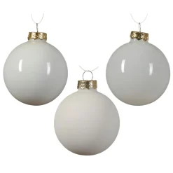Lot de 21 boules de Noël en verre Assorties Cristal Blanc laine