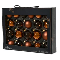 Lot de 21 boules de Noël en verre Assorties Cristal Brun café