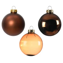 Lot de 21 boules de Noël en verre Assorties Cristal Brun café