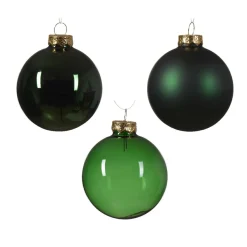 Lot de 21 boules de Noël en verre Assorties Cristal Vert sapin