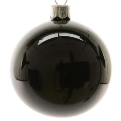 Lot de 4 boules de Noël en verre (D100 mm) Arctique brillante Noir