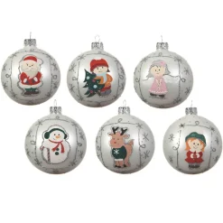 Lot de 6 boules de Noël en verre (D80 mm) Atmos Blanc