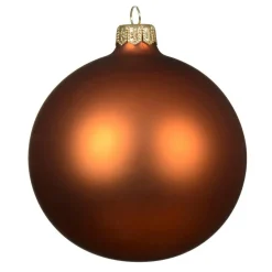 Lot de 4 boules de Noël en verre (D100 mm) Arctique mate Citrouille