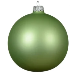 Lot de 4 boules de Noël en verre (D100 mm) Arctique mate Thé vert