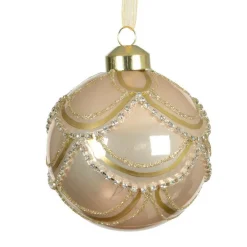 Lot de 2 boules de Noël en verre (D80 mm) Princesse Perle