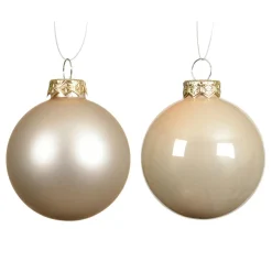 Lot de 6 boules de Noël en verre (D80 mm) Boréal Perle