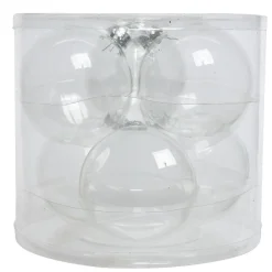 Lot de 6 boules de Noël en verre (D80 mm) Myst transparent irisé