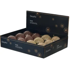 Lot de 12 boules de Noël en verre (D80 mm) pailletées Rose et perle