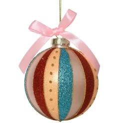 Lot de 12 boules de Noël en verre (D80 mm) Rêverie Multicolore