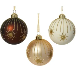 Lot de 12 boules de Noël en verre (D80 mm) Noël en fête Multicolore