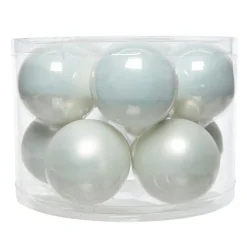 Lot de 10 boules de Noël en verre (D60 mm) Myst Blanc d'hiver