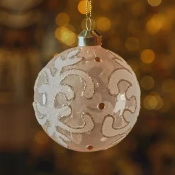 Lot de 3 boules de Noël en verre (D80 mm) Castel Perle