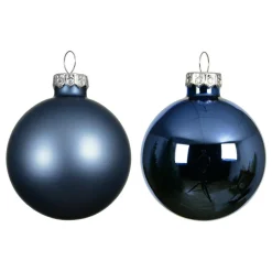 Lot de 4 Boules de Noël en verre (D100 mm) Boréal Bleu nuit