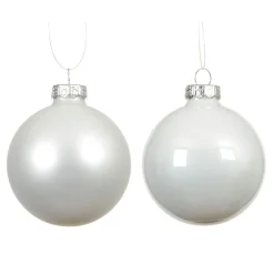 Lot de 4 Boules de Noël en verre (D100 mm) Boréal Blanc