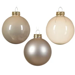 Lot de 21 boules de Noël en verre (D60 à 75 mm) Assorties Cristal Perle