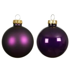 Lot de 6 boules de Noël en verre (D80 mm) Boréal Figue