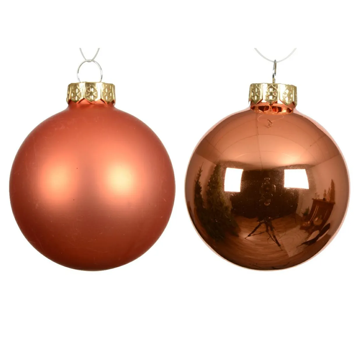 Lot de 4 boules de Noël en verre (D100 mm) Boréal Orange