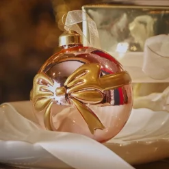Lot de 3 boules de Noël en verre (D80 mm) Scarlette Rose